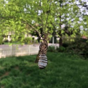 Wire-Wrapped Raw Celestite Necklace